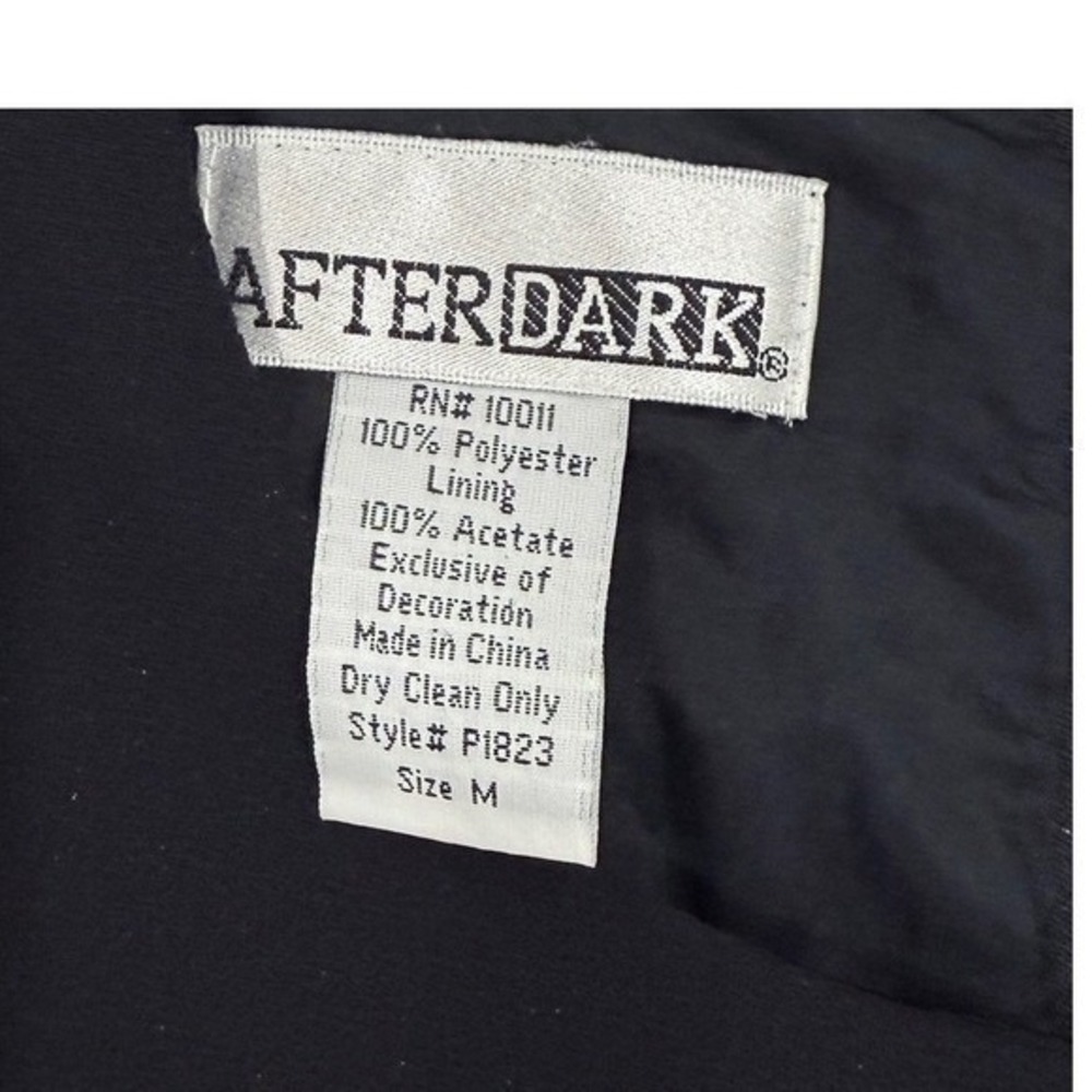 After Dark Black Beaded Floral Sleeveless Blouse Top P1823 Mens Size M - Picture 3 of 8
